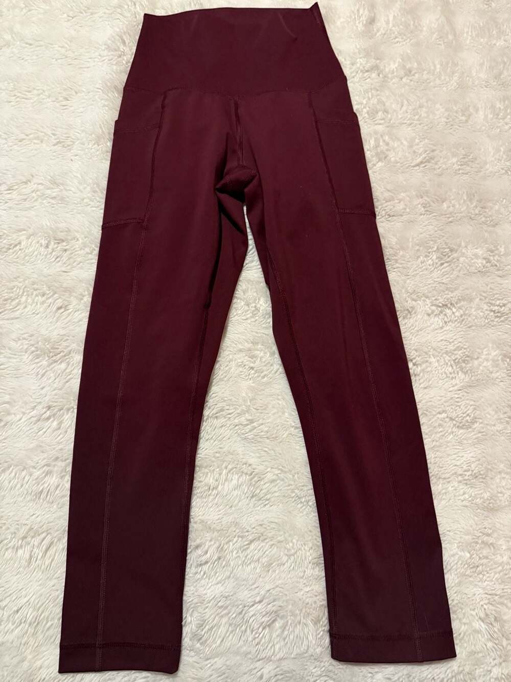 90 Degree By Reflex Leggings Size Xs Burgundy with Pocket
